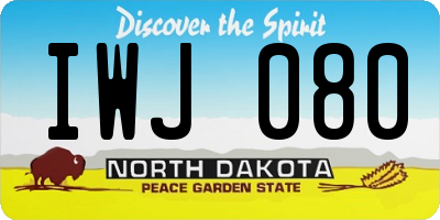 ND license plate IWJ080
