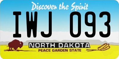 ND license plate IWJ093