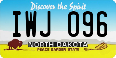 ND license plate IWJ096