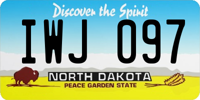 ND license plate IWJ097