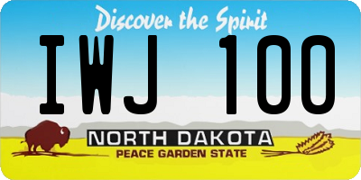 ND license plate IWJ100