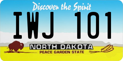 ND license plate IWJ101