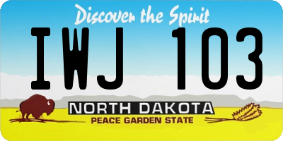 ND license plate IWJ103