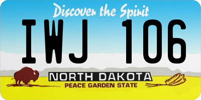 ND license plate IWJ106