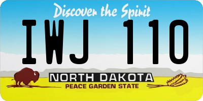 ND license plate IWJ110
