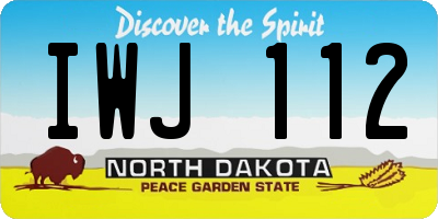 ND license plate IWJ112