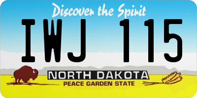 ND license plate IWJ115