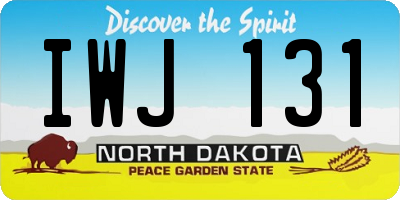 ND license plate IWJ131
