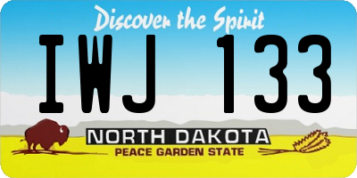 ND license plate IWJ133