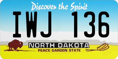 ND license plate IWJ136