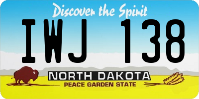 ND license plate IWJ138