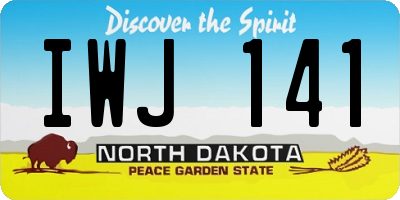 ND license plate IWJ141