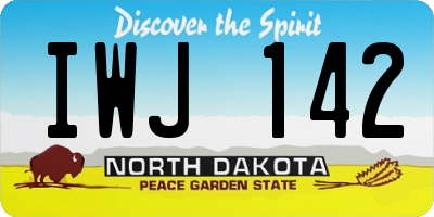 ND license plate IWJ142
