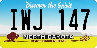 ND license plate IWJ147