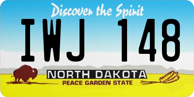 ND license plate IWJ148