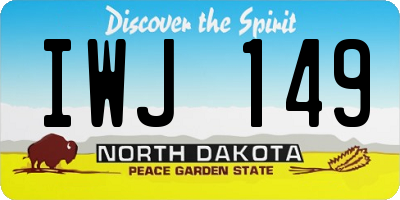 ND license plate IWJ149