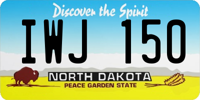 ND license plate IWJ150