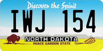 ND license plate IWJ154
