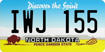 ND license plate IWJ155