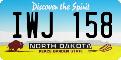 ND license plate IWJ158