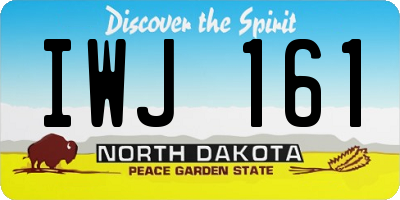ND license plate IWJ161