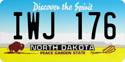 ND license plate IWJ176