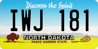 ND license plate IWJ181