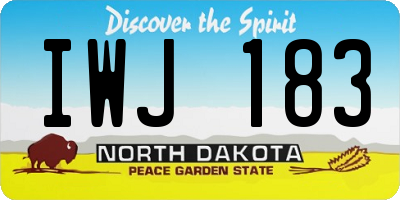 ND license plate IWJ183