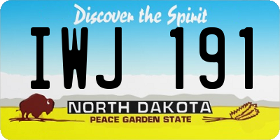 ND license plate IWJ191