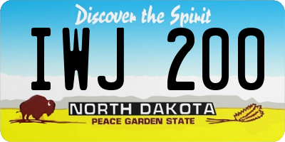 ND license plate IWJ200