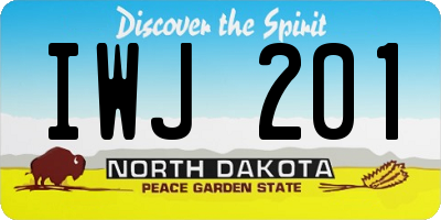 ND license plate IWJ201