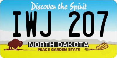 ND license plate IWJ207