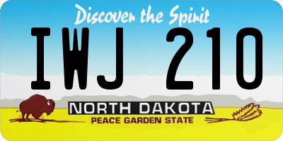 ND license plate IWJ210