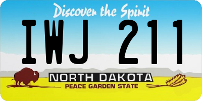 ND license plate IWJ211