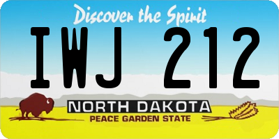 ND license plate IWJ212
