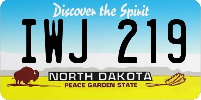 ND license plate IWJ219