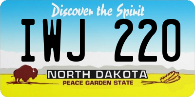 ND license plate IWJ220