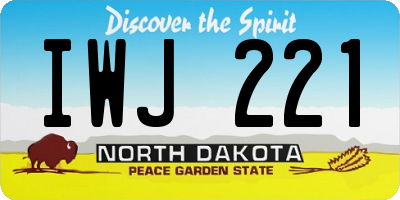 ND license plate IWJ221