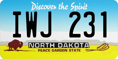 ND license plate IWJ231