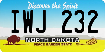 ND license plate IWJ232