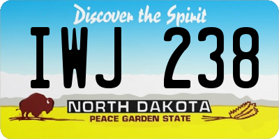 ND license plate IWJ238