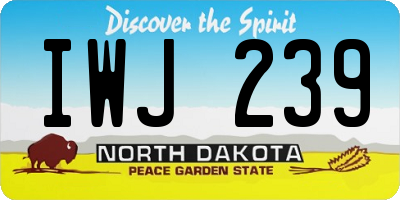 ND license plate IWJ239