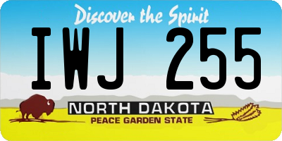 ND license plate IWJ255