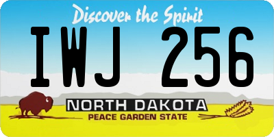 ND license plate IWJ256