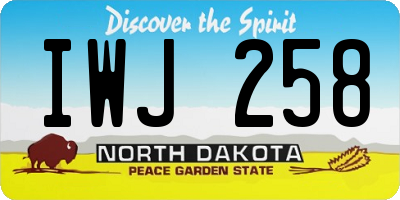 ND license plate IWJ258
