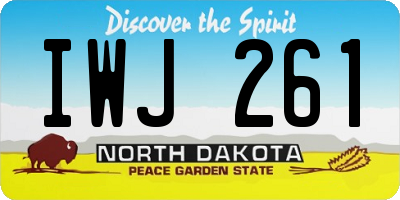 ND license plate IWJ261
