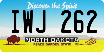 ND license plate IWJ262