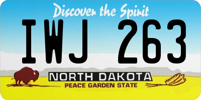 ND license plate IWJ263