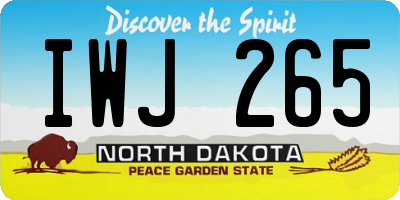 ND license plate IWJ265