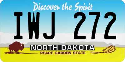 ND license plate IWJ272